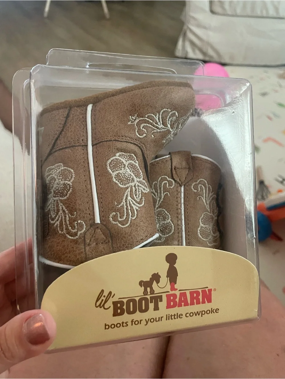 Toddler Brown Embroidered Western Boots